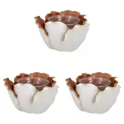 3x Resin/Glass 20cm Flower Tealight Candle Holder Home Decorative Display Earth