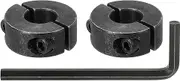 uxcell Bore 12 mm Double Split Shaft Collar 28 mm OD 11 mm Thickness Carbon Steel Locking Collar Clamp Style with Set Screw & Hex Wrench for Machine Tools Industry (Black, Pack of 2)