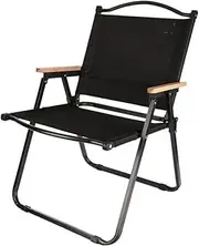 Outdoor Folding Chair Camping Portable Folding Deck Chair Fishing Chair Small Stool Camping Equipment (Color : Black)