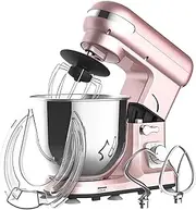 Oppsbuy 6.5L Stand Mixer, Pink Electric Food Mixer, 6-Speed Food Processor, Kitchen Machine with Dough Hook, Whisk & Beater | 1400W Updated
