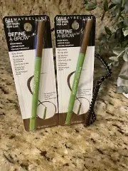 2 x MAYBELLINE * DEFINE A BROW EYEBROW PENCIL EYE * 644 LIGHT BROWN * NEW SEALED