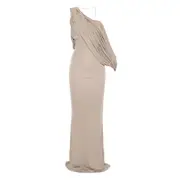 [Christopher Esber] Christopher Esber Draped One-shoulder Dress 10 UK NEUTRALS