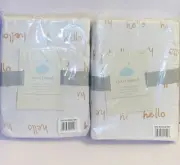 X2 NEW Fitted Crib Sheet Hi Hello - Cloud Island™ White/Yellow Unisex Crib Sheet