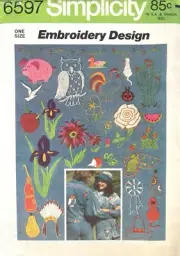 1970's Simplicity Transfer for Embroidery Pattern 6597 UNUSED