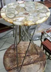 Agate Gemstone Top Table, Counter Coffee Table, Kitchen Slab Table, Home Decors