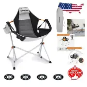 Portable Aluminum Hammock Chair with Removable Footrest & Cup Holder - 400 lbs