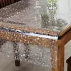 1.5mm Cobblestone Translucent Waterproof Soft Tablecloth Rectangle Table Cloths