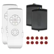 2 Pack Universal Small Size Ceiling Fan Remote Control Kits, 4-in-1 Fan Speed...