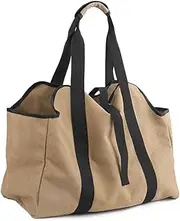 Heavy Duty Log Tote Bag ValueHall 16oz Canvas Log Carrier Tote Bag Canvas Firewood Log Carrier Wood Carrying Bag with Handles for Fireplaces, Wood Stoves and Camping Outdoor V1F04