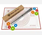 Rolling Pin And Silicone Baking Pastry Mat Set - Rolling Pins With Adjustable...
