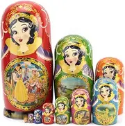 Stacking Nested Set Portable Russian Nesting Dolls Handmade Painted Nesting Dolls Wooden Toy for Children Home Decoration Wishing Gifts Handmade Nesting Dolls