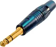 Neutrik NP3C/B 3 pole 1/4" professional plug, black metal housing gold contacts