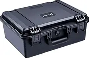 Lykus HC-3820 Waterproof Hard Case with Customisable Foam Insert, Interior Size 38x28x16.5cm, Suitable for Pistol, DSLR Camera, Lenses, Camcorder, Action Camera, and More