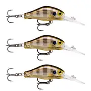 3x Rapala 4cm Shadow Rap Fat Jack Crankbait Fishing Lures - Glassy Gill UV