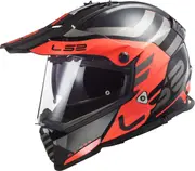 LS2 MX436 Pioneer Evo Adventurer Motocross Helmet, black-orange, Size XS for Men Black Orange