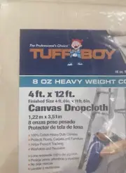Canvas Drop Cloth For Painting 4x12 Ft “ All Purpose Canvas Tarp For Floor & Fur