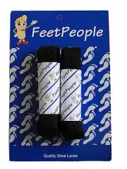 FeetPeople Flat Laces, 2 Pair Pack, 27 - 72 inches, BLACK