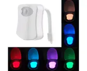 Led Toilet Light, Battery Operated Motion Sensor Toilet Night Light 8 Colors Toilet Lighting