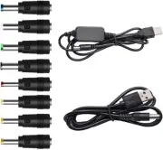 USB 5V to DC 12V Converter Power Cable + 8 Connectors Adapter USB to DC Power Ca
