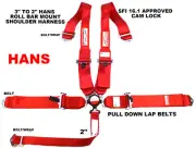 RACE HARNESS RACERDIRECT SFI 16.1 RED ROLL BAR MOUNT SEAT BELT