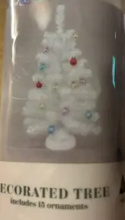 Target Christmas Tinsel Tree Tabletop Holiday White Iridescent 16 in Decoration