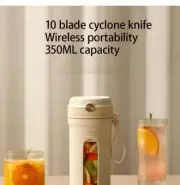 10 Blades Electric Portable Blender 350ml Juicer Fruit Mixers USB Rechargeable