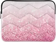 White Pink Glitter Sleeve for Laptop, Laptop Bag Slim, Quilted Laptop Sleeve, Computer Sleeve for Laptops for Women