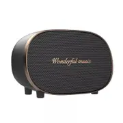 Retro Wireless Bluetooth Speaker V5.0 Rechargeable AUX TF Input - Black