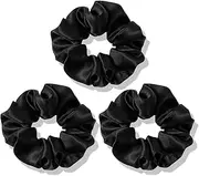 OLESILK 100% Mulberry Silk-Scrunchies for Hair Sleep, Women Grils Silk Hair Ties for Frizz & Breakage Curly Hair, No Damage, Elastics Ponytail Holder, 3 Pack