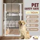 Safety Gate Pet Dog Cat Security Extra Tall Retractable Fence Guard Door 142cm