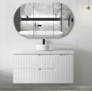 Otti | Noosa Matte White Vanity 1200mm Wall Hung Cabinet Stone/Ceramic Top