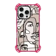 iPhone 16 Pro Bounce Case MagSafe Compatible FACE MOSAIC SKETCH 3 LIGHT SKIN IPHONE, ABSTRACT MINIMAL PEOPLE MEN ILLUSTRATION By Ebi Emporium