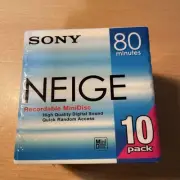 Minidisc Sony Neige 10 Mini Discs That Can Record For 80 Minutes NEW