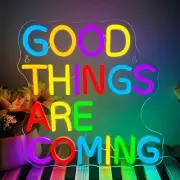 Good Things Are Coming Neon Signs for Wall Decor,Dimmable Positivity Inspirat...