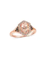 Bloomingdale's Fine Collection Morganite & Diamond Halo Ring in 14K Rose Gold
