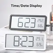 LED Display Digital Wall Clock Decor w/ Time Temperature Humidity Digital Clock