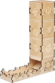 DND Modular Dice Tower Wood Laser Etched 12 Cute Classes Dice Roller Perfect for Board Game and Tabletop RPG (Modular)