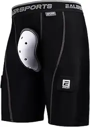 EALER BCP300 Core Compression Shorts Jock Pants with Athletic Cup for Baseball, Hockey, Softball