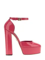 [Dolce & Gabbana] Dolce & Gabbana-Glossy Leather Platform Pumps-Donna 39