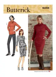 Butterick Sewing Pattern B6858 Misses Dress Tops Skirt Pants Knit Size LG-XXL UC