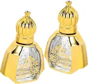 Cabilock 2pcs Elegant Refillable Glass Roller Bottles Portable Sample Roll Bottle for Essential Oils Compact Design for Travel present for Family and Friends