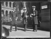 Commodore Leonard Holbrook in front of the Treasury Building on the- Old Photo