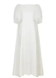 Huishan Zhang Hortense Feather-trimmed Cape-effect Gown - White - 10 10