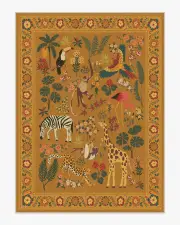 275' x 365' | Machine Washable Runner Rug | Kid & Pet Friendly | Indoor Rug | Iris Apfel Jingle Jungle Ochre Rug | Ruggable