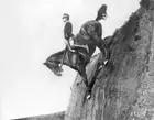 An Italian Cavalry officer horse plunge down a cliff during r- 1911 Old Photo