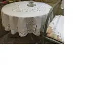 在飛比找PChome24h購物優惠-TC59雕繡蕾絲圓形桌巾