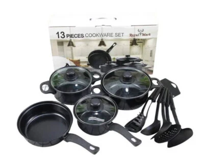 13Piece Set of Cookware Set Milk Pot Soup pot flat Small Frying Pan lid and shov