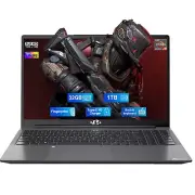 NIMO 15.6 Laptop,AMD Ryzen 5 6600H,32GB RAM 1TB SSD Backlit KB Fingerprint Gary