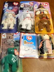 RARE Vintage 1999 McDonalds Ty Beanie Baby Plush FULL Set of 5 WITH ERRORS