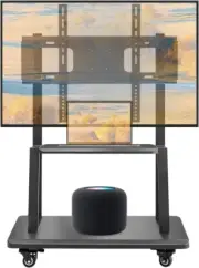 Mobile TV Stand with Wheels and Storage Shelf, Height Adjustable Smartboard ...